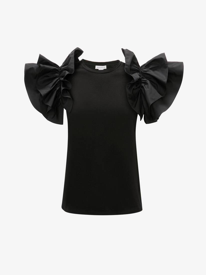 Camisetas Alexander McQueen Bow Sleeve Mujer - Negros - Mexico 750-TVZXMF